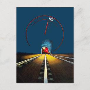 Cartão Postal Vintage Danish Train Viagem