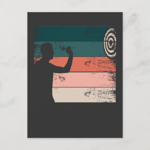 Cartão Postal Vintage Darts Arrow Jogando Amantes Dart Dartboard