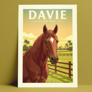 Cartão Postal Vintage Davie Florida