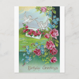 Cartão postal vintage de aniversário