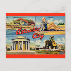 Cartão postal vintage de Atlantic City NJ