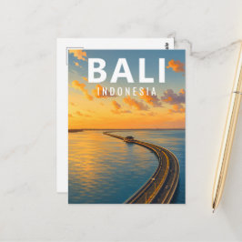 Cartão Postal Vintage de Bali – Estrada Marítima d