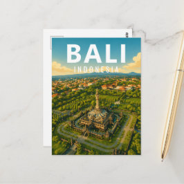 Cartão Postal Vintage de Bali – Monumento Bajra Sa