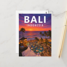 Cartão Postal Vintage de Bali – Pôr do Sol no Finn