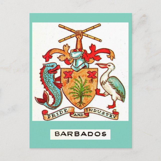 Cartão postal vintage de Barbados (Frente)
