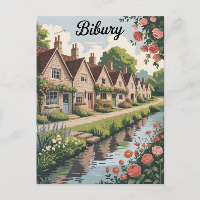 Cartão Postal Vintage de Bibury (Frente)