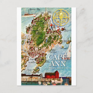 Cartão postal Vintage de Cape Ann Massachusetts