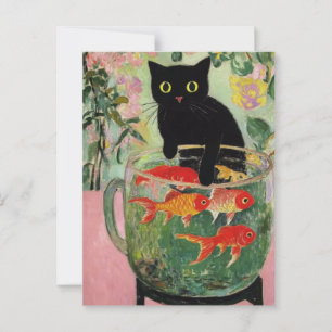 Cartão postal Vintage de Gato Preto Matisse