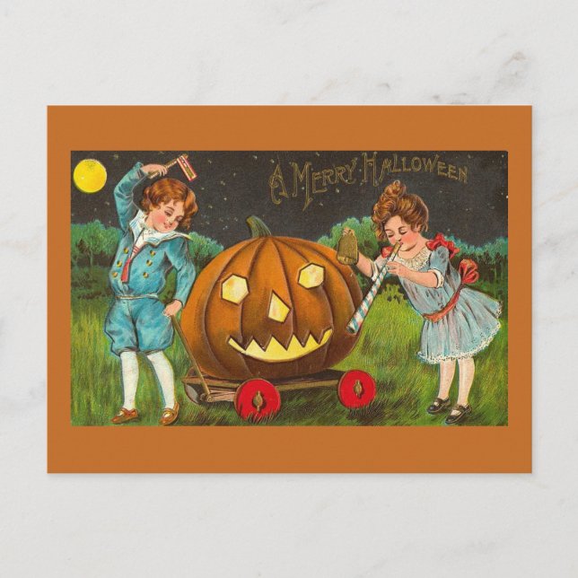 Cartão postal vintage de Halloween (Frente)