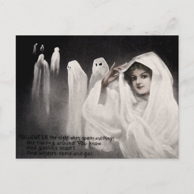 Cartão postal vintage de Halloween (Frente)