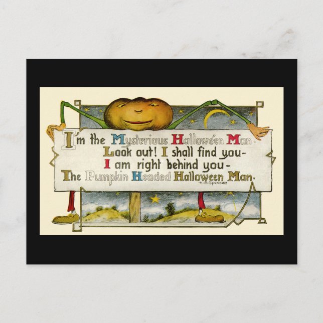 Cartão postal vintage de Halloween (Frente)