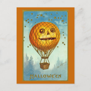 Cartão postal vintage de Halloween de JOL Balão de