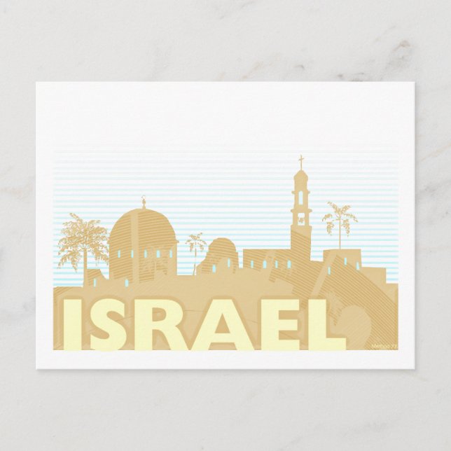 Cartão postal Vintage de Israel (Frente)