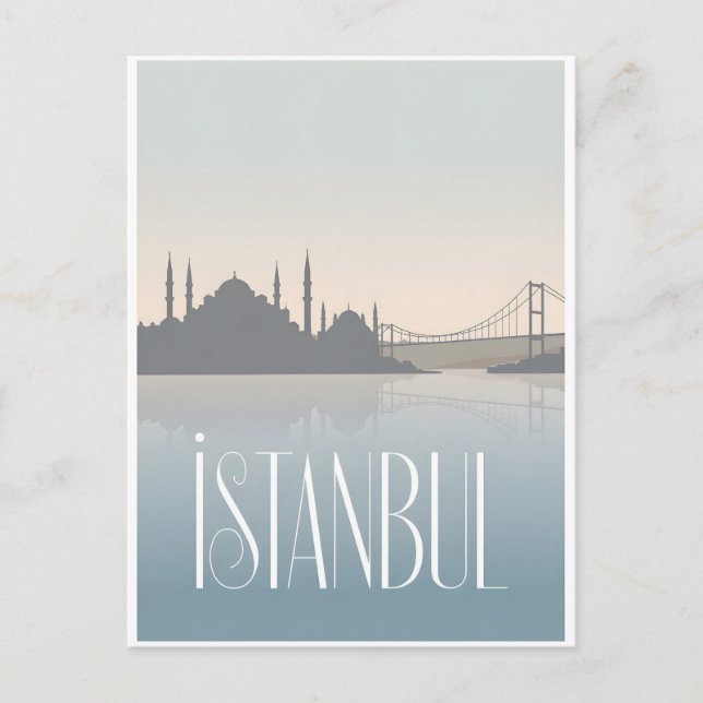 Cartão Postal Vintage de Istambul (Frente)