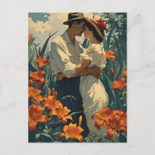 Cartão Postal Vintage de Lily Romântica
