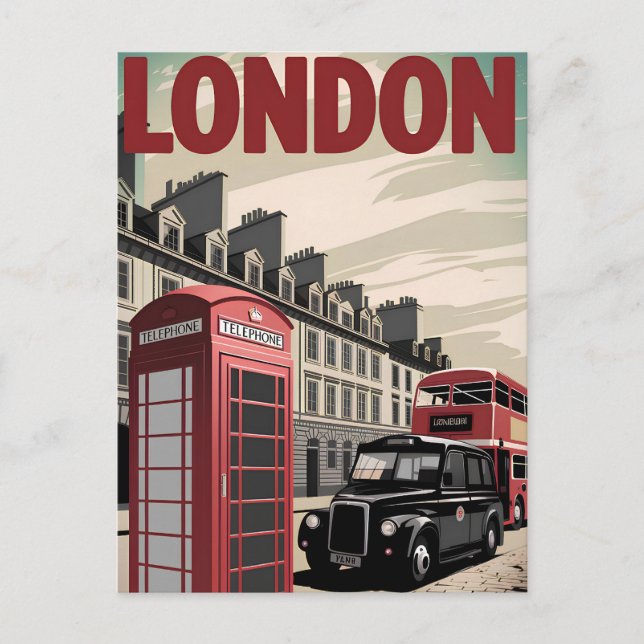 Cartão Postal Vintage de Londres (Frente)