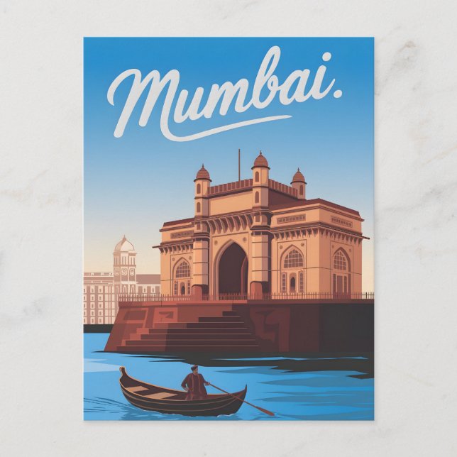 Cartão Postal Vintage de Mumbai (Frente)