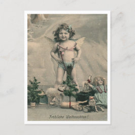 Cartão Postal Vintage de Natal alemão 1907 Froliche Weihnachten