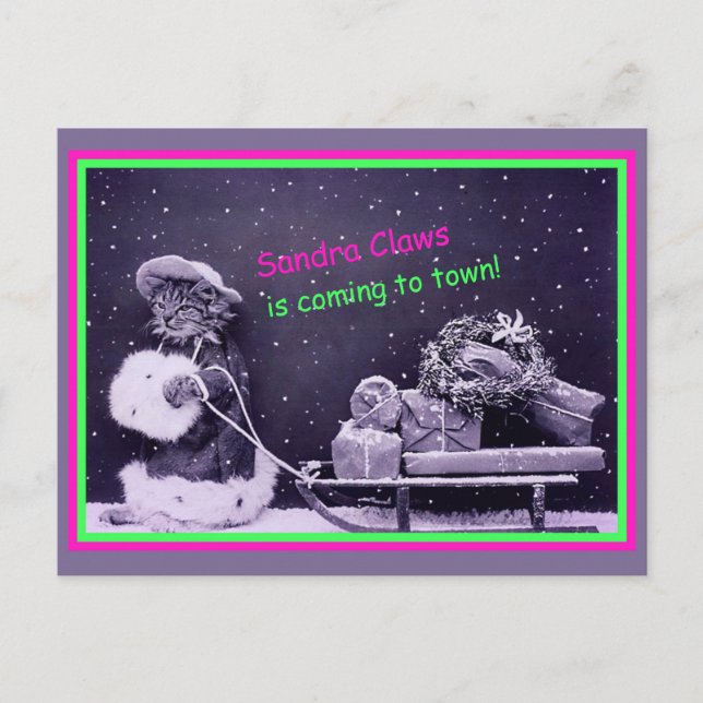 Cartão Postal Vintage de Natal Engraçado (Frente)