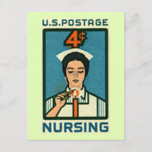 Cartão Postal Vintage de profissão de enfermagem