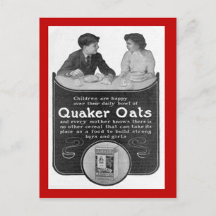 Cartão postal Vintage de réplica, aveia quaker