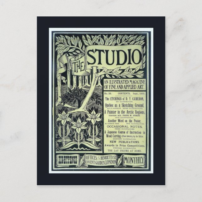 Cartão postal Vintage de réplica, O Studio, cobrir (Frente)