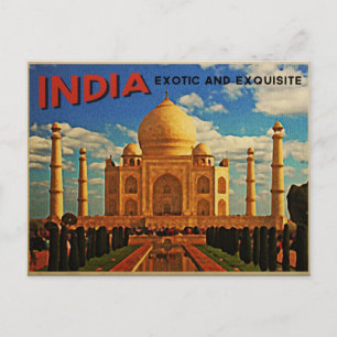 Cartão Postal Vintage de Taj Mahal India