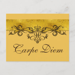 Cartão Postal Vintage Decoration antigo gold + seu texto