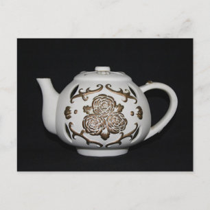 Cartão Postal Vintage Decorative Teapot
