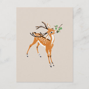 Cartão Postal Vintage Deer