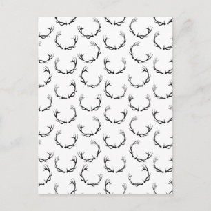 Cartão Postal Vintage Deer Antlers