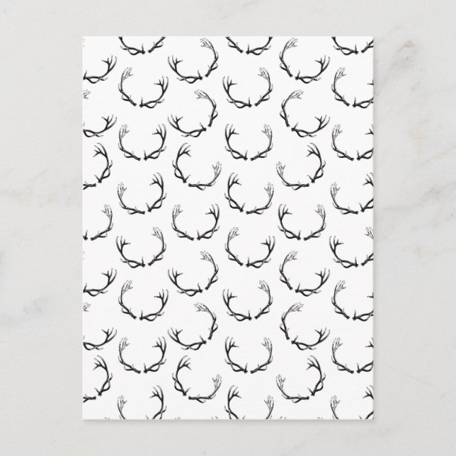 Cartão Postal Vintage Deer Antlers (Frente)
