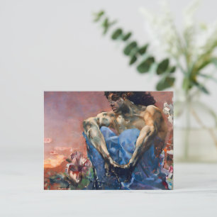 Cartão Postal Vintage Demon Seated Painting de Mikhail Vrubel