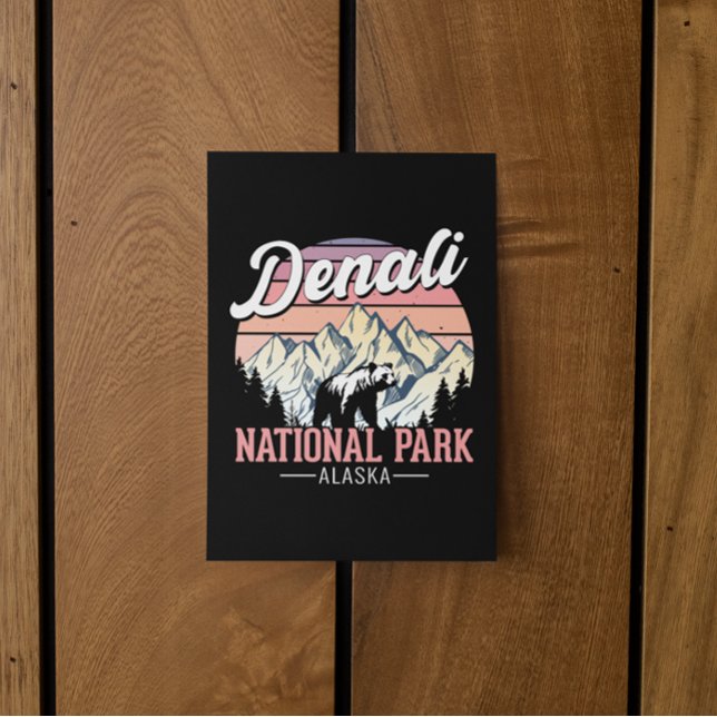 Cartão Postal Vintage Denali National Park – Alaska Travel (Vintage Denali National Park – Alaska Travel Postcard)