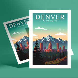 Cartão Postal Vintage Denver