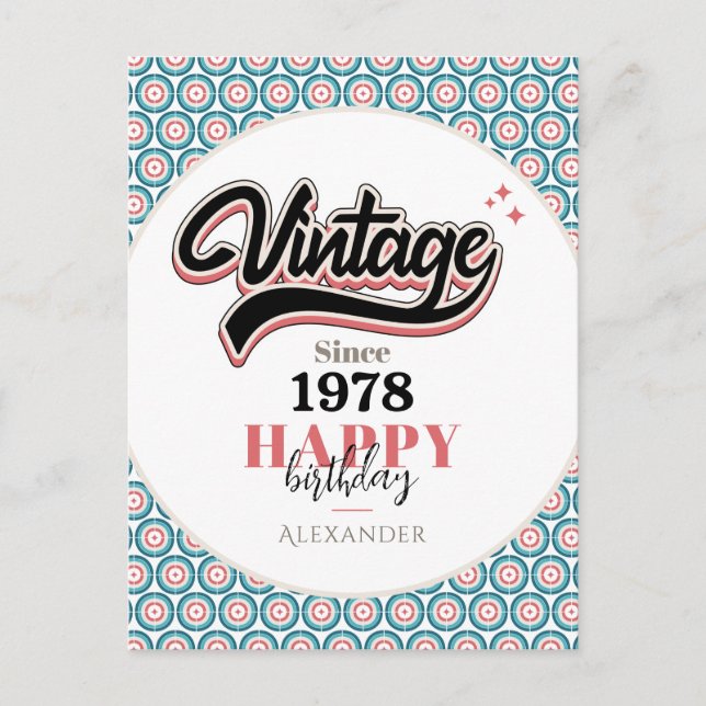 Cartão Postal Vintage desde - 1978 (Frente)