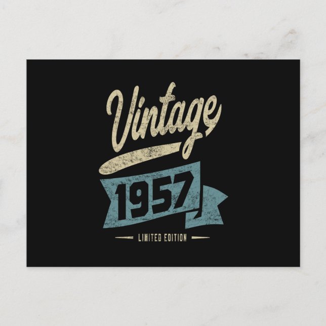 Cartão Postal Vintage desde o aniversário de 1957 (Frente)