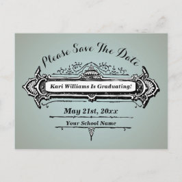 Cartão Postal Vintage Design Salve A Data - Escolha Sua Própria