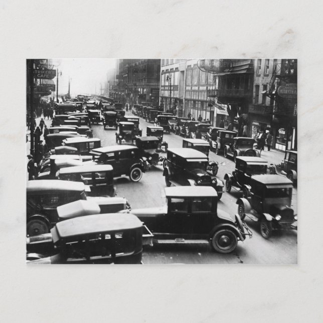 Cartão Postal Vintage Detroit Traffic Flow (Frente)