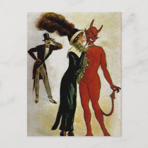 Cartão postal Vintage Devil