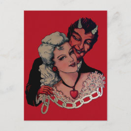 Cartão Postal Vintage Devil Dia de os namorados