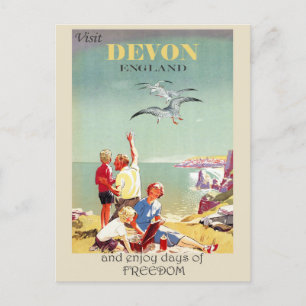 Cartão Postal Vintage Devon England Viagem Inglês