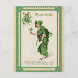 Cartão Postal Vintage Dia de São Patrício Erin Go Bragh Irish Po