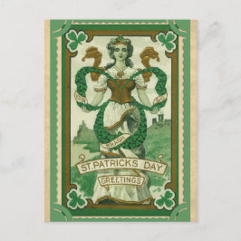 Cartão Postal Vintage Dia de São Patrício saúda Erin Go Bragh