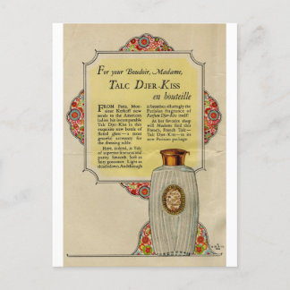 Cartão Postal Vintage Djer Kiss Talc pó e 1924