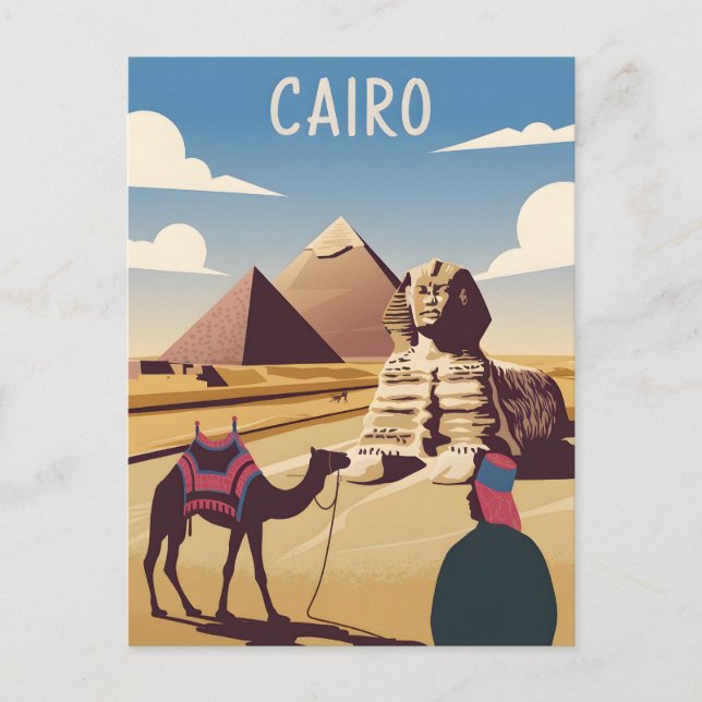 Cartão Postal Vintage do Cairo (Frente)
