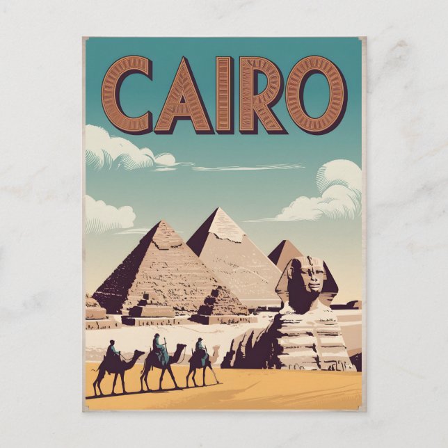 Cartão Postal Vintage do Cairo (Frente)