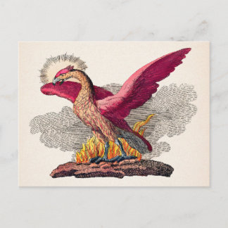 Cartão postal vintage do fênix medieval