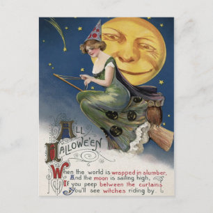 Cartão postal vintage do Halloween