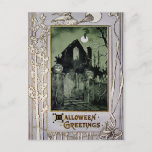 Cartão postal vintage do Halloween